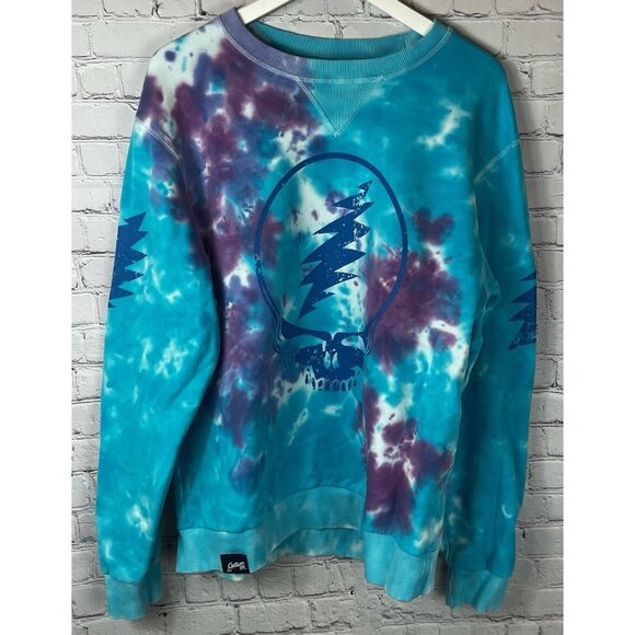 Grateful Dead SECTION 119 Tie Dye Sweatshirt Size Large Rare Unique Stealie Bolt - Picture 1 of 7